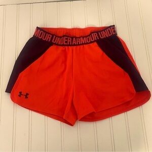 Under Armour Women’s Running Shorts Size XS Neon Orange and Purple